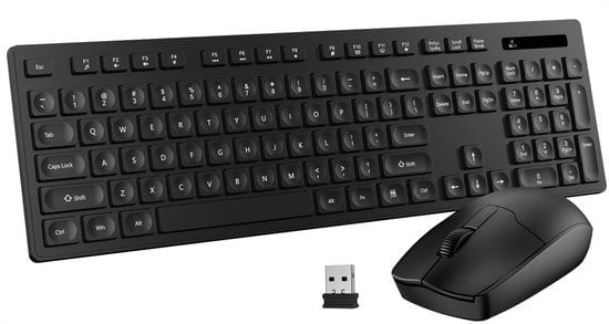 8719325619539 - Kabellose Tastatur mit Maus-Set - Soft-Touch-Tasten - Qwerty