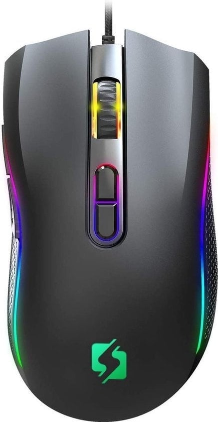 8719325619669 - Gaming-Maus mit RGB-LED - 3200 DPI - 7 Tasten - Windows und MAC - Gaming-Maus