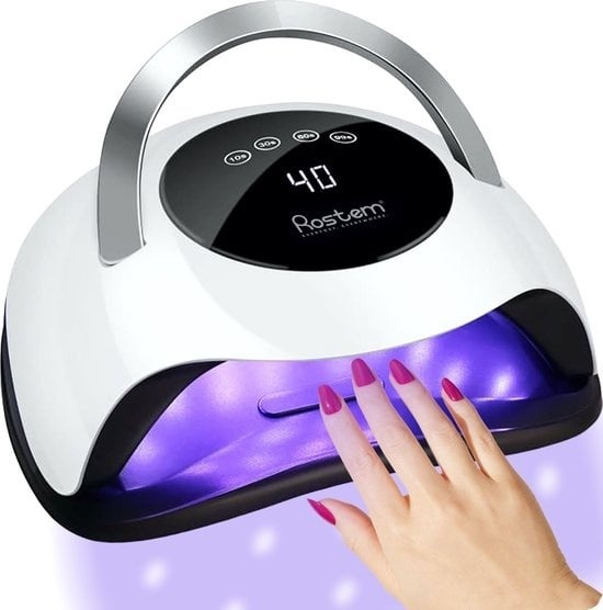 8719325843194 - Rostem 120 Watt UV-LED-Nageltrockner - Nagellampe - perfekt gehärteter Nagelgel-Lack - LED-Lampe - langes Kabel - weiß