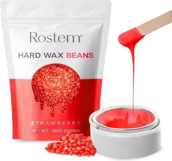 8719325843941 - RostemÂ¬Ã† Luxe Harskorrels - Hard Wax Beans - Hotwax - Wax Bonen - Strawberry 1KG - Incl 10 Spatels