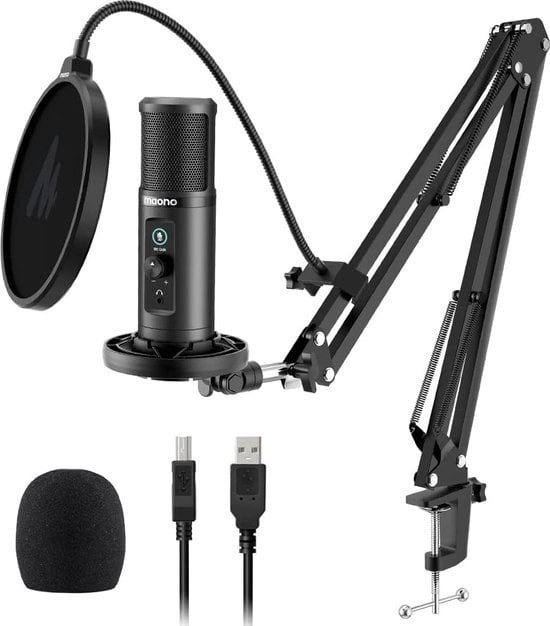 8719326649320 - Maono PM422 USB-Mikrofon mit Arm - Pop-Filter inklusive - Gaming-Mikrofon - Geeignet für PC & Mac