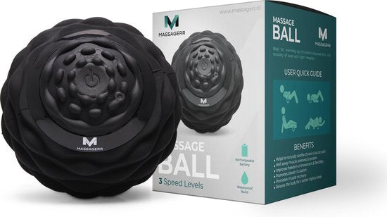 8719326982052 - Massagerr® Vibrierender Massageball - Triggerpunkt-Ball - 4 Vibrationsstufen - Massageball - Moderner Lacrosse-Ball - Fußmassage - Massagerolle für Rücken Füße Schultern Ganzkörper