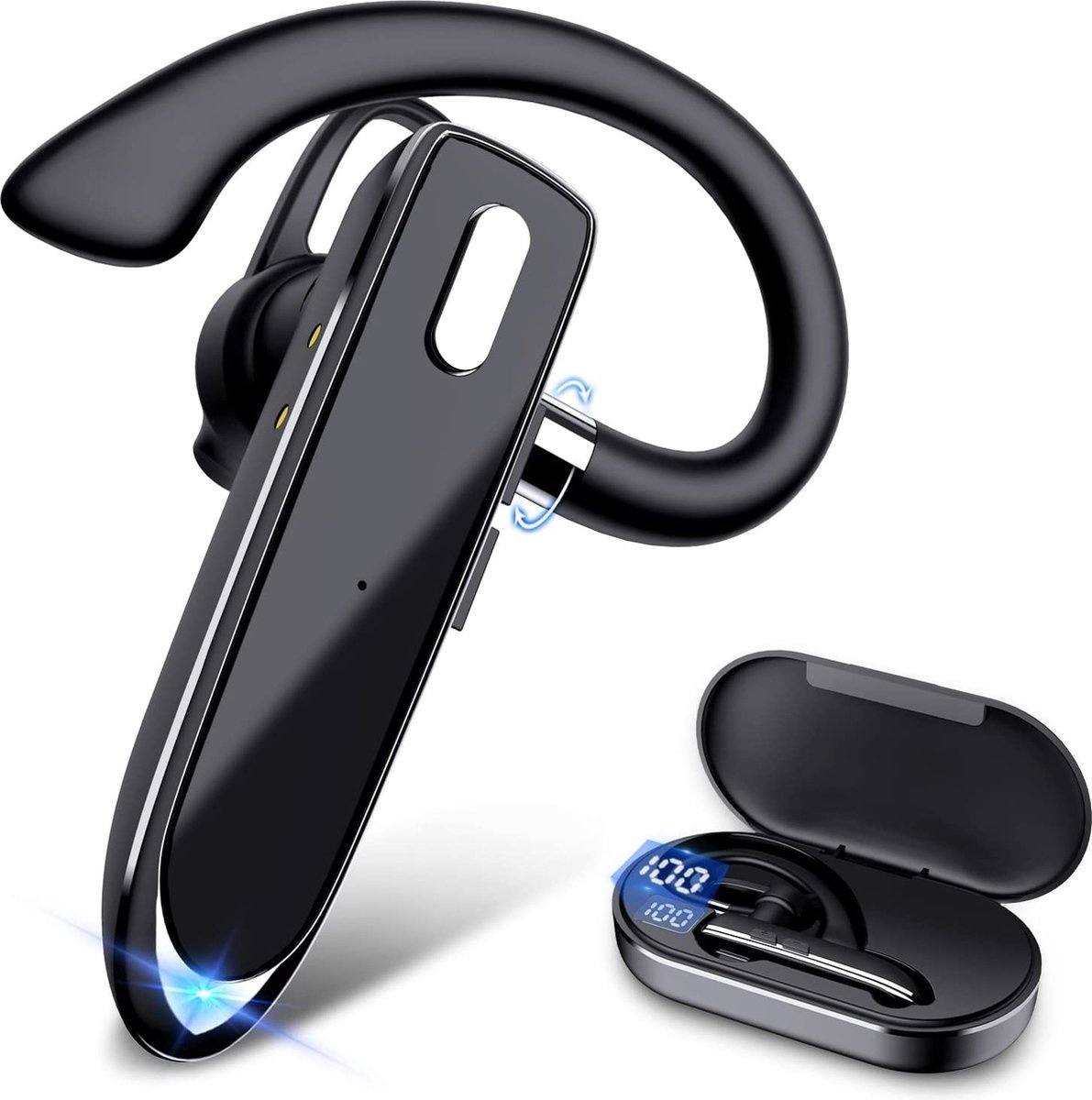 8719327246825 - Bluetooth-Headset mit Ladeetui - In-Ear-Kopfhörer - kabelloses Headset mit Mikrofon - Bluetooth 51 - Freisprecheinrichtung - IPX7 wasserdicht