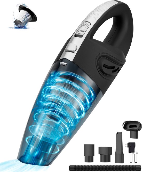 8719327259917 - Turbo-7 Krümelsauger Cordless - Handstaubsauger - Schwarz   Grau - inkl Zubehör