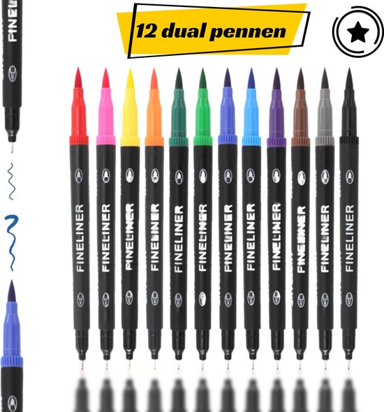 8719327259993 - SKY Glory Pinselstifte - Fineliner - 2-in-1 Ecoline - Wasserfarbe - Aquarellfarbe - Stift - Pinselstift 8719327259993 - SKY Glory Pinselstifte - Fineliner - 2-in-1 Ecoline - Wasserfarbe - Aquarellfarbe - Stift - Pinselstift