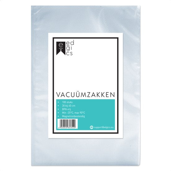 8719327385531 - Vakuumbeutel Lebensmittel - 30x40 cm - 100 Stück - Vakuumbeutel - Sous Vide Beutel - Vakuumbeutel mit Mikrostruktur - Vakuum-Aufbewahrungsbeutel - BPA frei