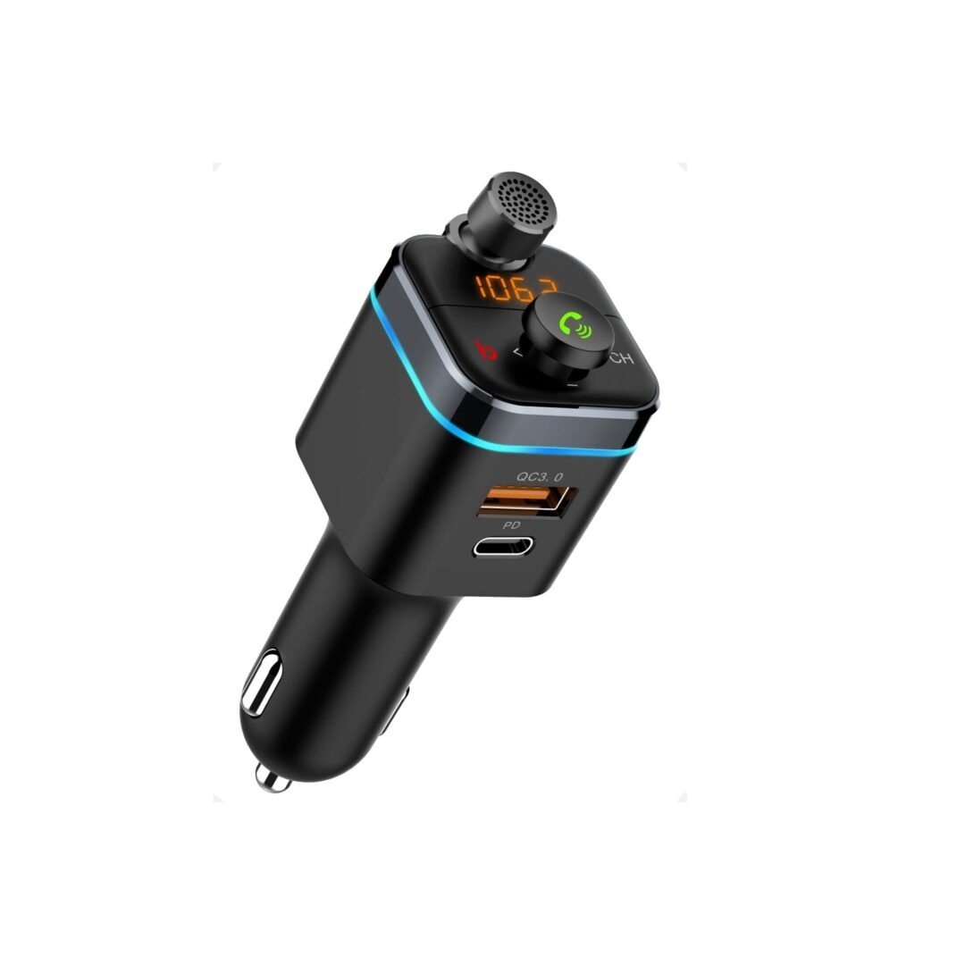 8719327420362 - iSetchi Bluetooth FM Transmitter - Quick Charge 30 - Auto-Carkit - USB C - Drahtlos