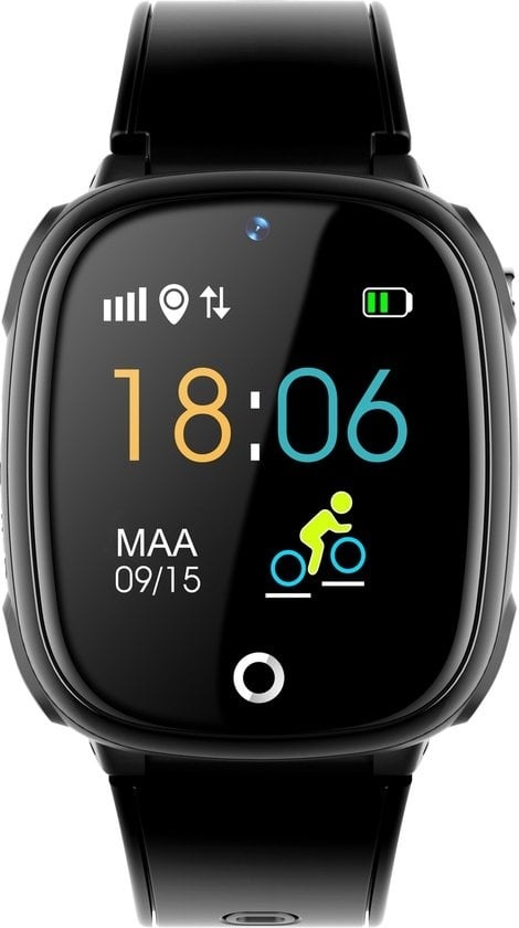 8719327528051 - Loayz HW11 Schwarz - Kinder-Smartwatch - mit Lebara value SIM-Karte [1GB+€15] - GPS - Kamera - Klingelfunktion