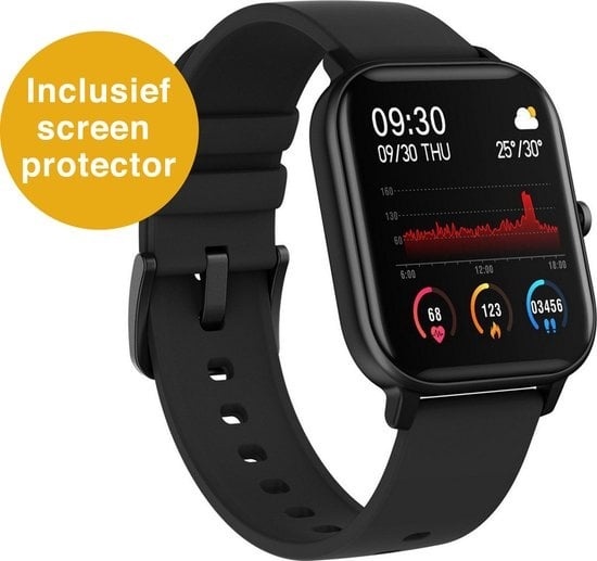 8719327587621 - Zoluko Smartwatch für Männer & Frauen - Sportuhr mit Fitness-Tracker - Schrittzähler Uhr - Fitness Uhr - Smartwatch Android - Smartwatch iOS - Schwarz