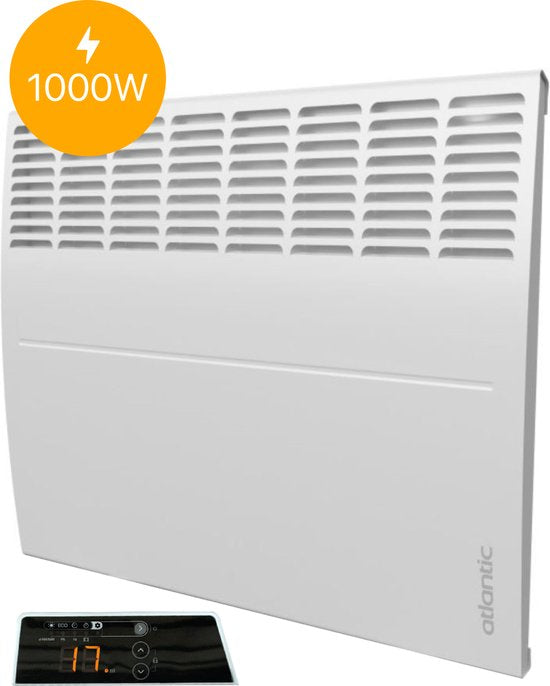 8719327654538 - Atlantic Ecoflex - Elektrischer Konvektor-Heizkörper - Thermostat - Wandmontage - Heizung Badezimmer - 1000 Watt