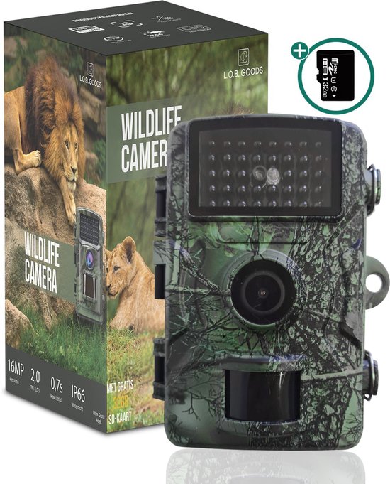 8719327673232 - Professionelle Wildkamera mit Nachtsicht 16MP - Wildlife Kamera mit Sensor - Jagdkamera - Wasserdicht - Inkl 32GB SD Karte