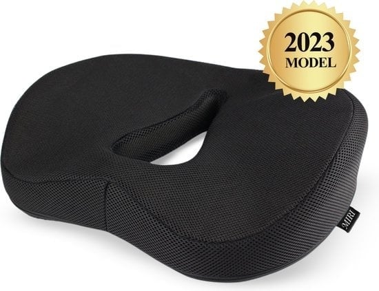 8719327742563 - MiRi Sitzkissen - Orthopädisches Kissen - Äußerst bequem - Ergonomisch - Keilkissen - Donut-Kissen - Sprungkissen - Memory Foam - Arbeit zu Hause   Auto   Stuhl