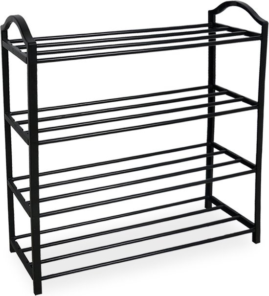 8719327762011 - MiRi Shoe Rack - Schuhschrank - Metall - Schwarz - 12 bis 15 Paar Schuhe