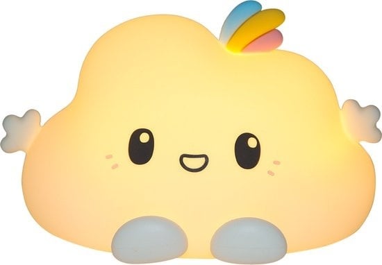 8719327762080 - MiRi Nachtlicht Kinder - Cloud - Nachtlicht - Nachtlicht Baby - USB Wiederaufladbar - LED - RGB Farben - Dimmer - Timer - Kabellos - Kinderfreundlich - Babyzimmer