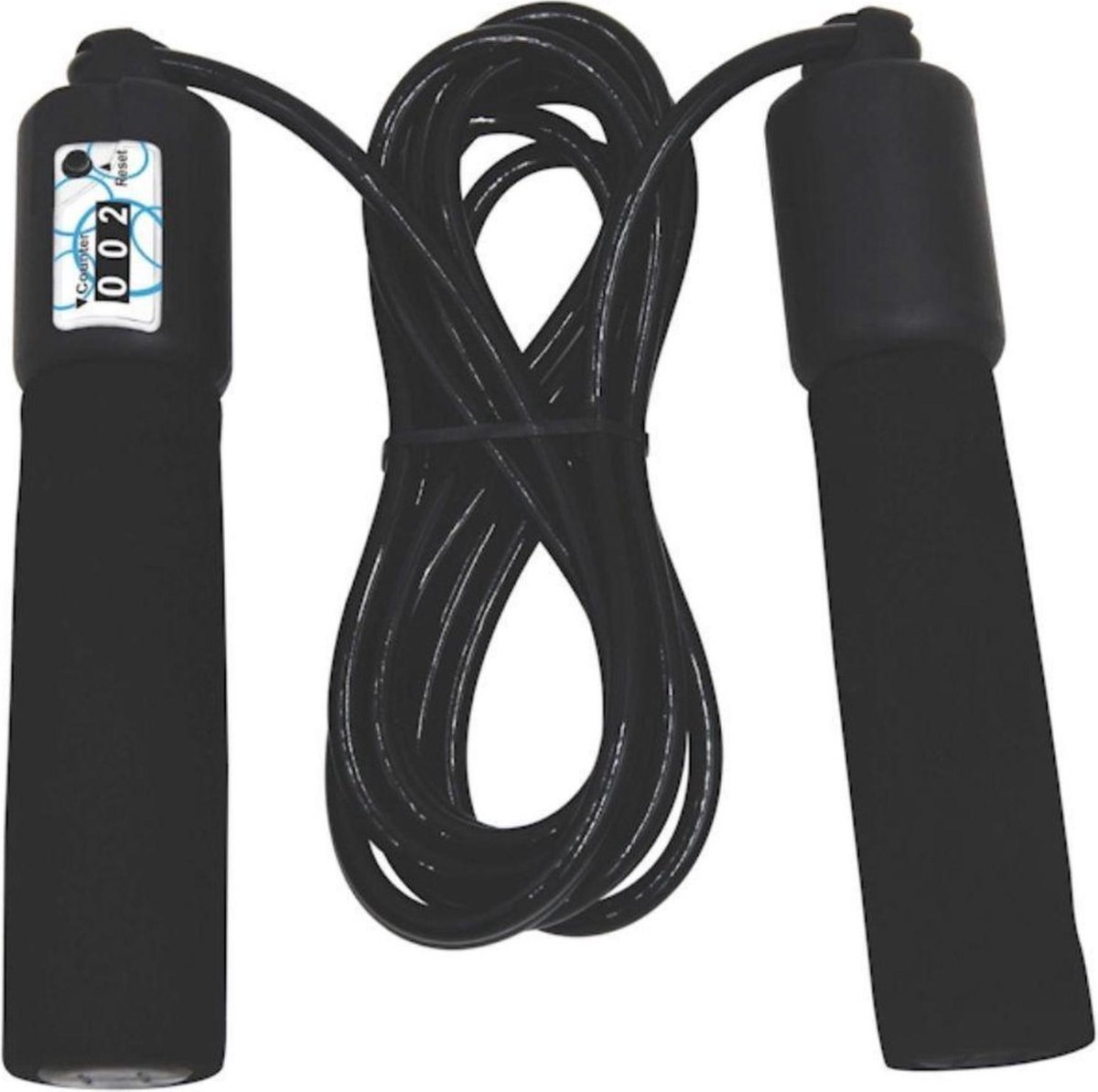 8719407033802 - XQ Professional Springseil mit Zähler - Beschwert - Verstellbar - Kugellager - Sportartikel - Fitness Crossfit Boxen etc - Speedrope - Schwarz - Copy