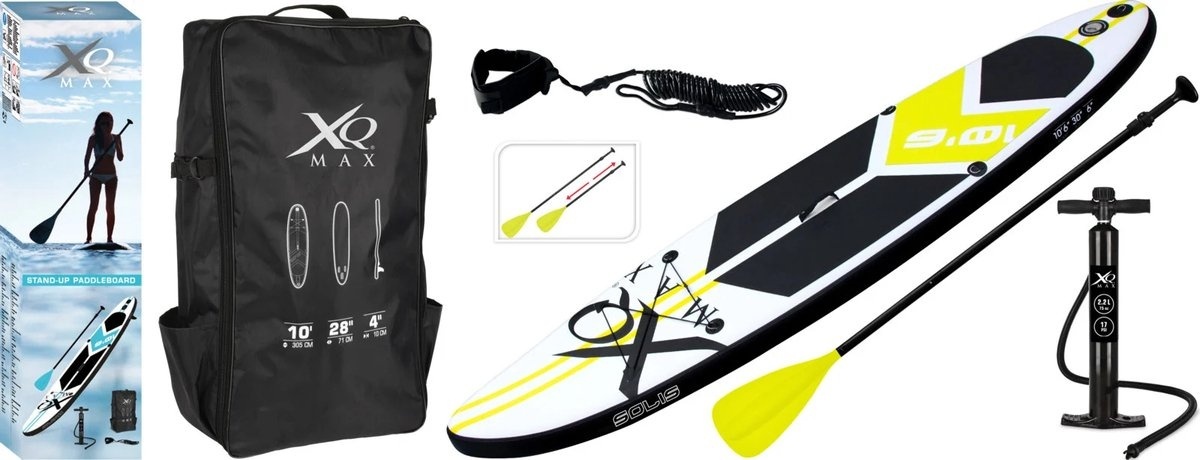 8719407081049 - XQ Max SUP Board 6-teiliges Set - 320cm - Gelb Schwarz Weiß