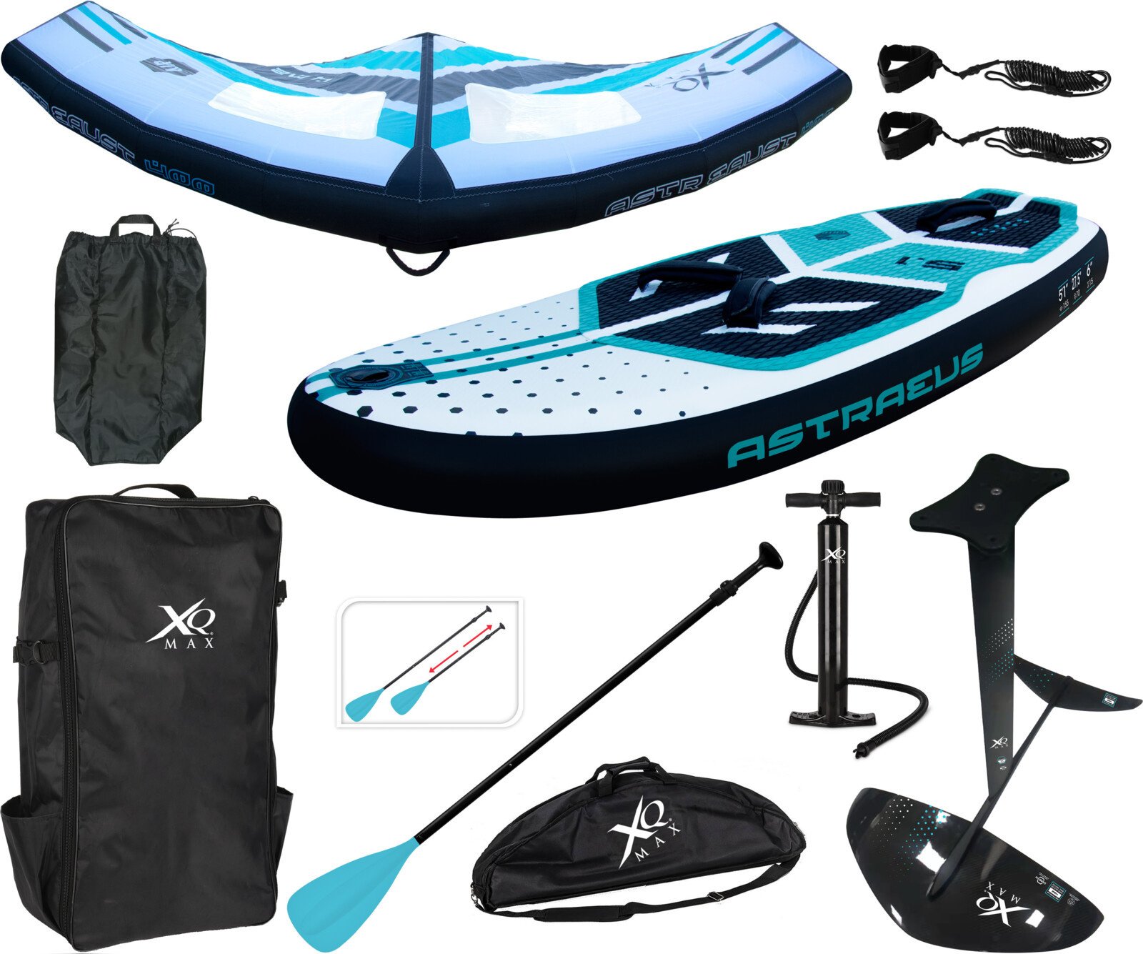 8719407096548 - XQ Max Hydrofoil Set - bis zu 100 kg - 155x70x15 cm - Komplettset - Blau