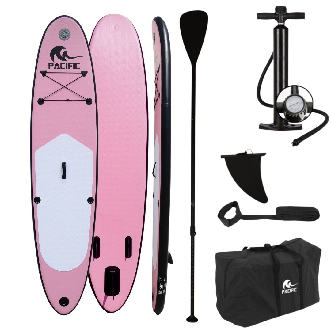 8719407097958 - Special Edition Sup Board mit KOSTENLOSER wasserdichter Handytasche - Extra stabil - 305 cm - 7 Teile - Pink - bis zu 100 kg - aufblasbar - Copy