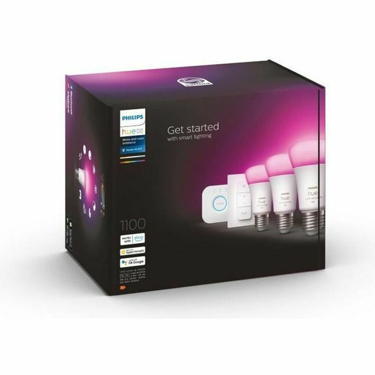 8719514291355 - Hue LED-Leuchtmittel 871951429135500 EEK F (A - G) Hue White & Col Amb E27 3er Starter Set inkl DimmerSwitch 3x800lm 75W E27 27 W Warmweiß