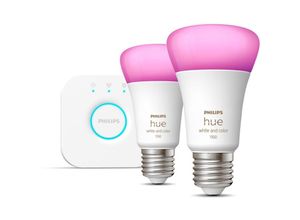 8719514291492 - Philips Hue White and Color ambiance Starter-Set E27 Smarte Lampe A60 Doppelpack 8719514291492