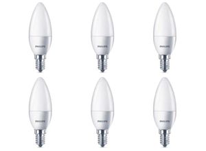 8719514313446 - Led Lampe ersetzt 40 w E14 Kerzenform B35 weiß warmweiß 470 Lumen nicht dimmbar 6er Pack - white - Philips