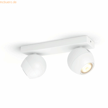 8719514339064 - Hue LED-Deckenstrahler 871951433906400 Hue White Amb Buckram Spot 2 flg weiß 2x350lm inkl Dimmschalter GU10 10 W