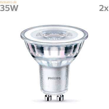 8719514451575 - Philips LED classic Lampe 35W GU10 Kaltweiß 275lm Silber 2er P