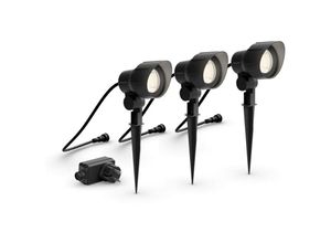 8719514477353 - Led Erdspießspot Gardenlink Starter Set in Schwarz 3x 6W 1800lm IP44 - black - Philips