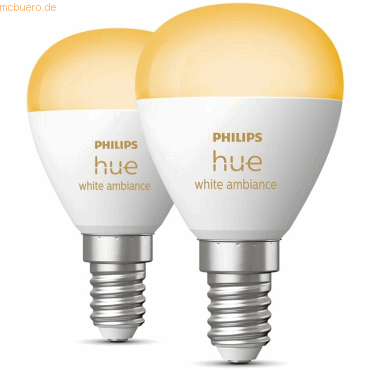 8719514491168 - White Amb Doppelpack E14 Kugel 470lm (49116800) - Philips Hue