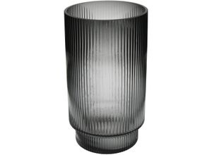 8719533384052 - Vase STRIPE grau (BHT 16x28x16 cm) BHT 16x28x16 cm grau Blumenvase Blumengefäß