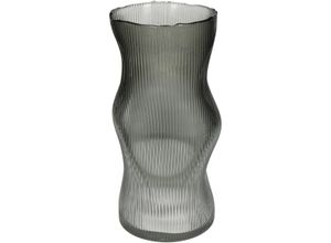 8719533384120 - Vase STRIPE grau (BHT 13x26x13 cm) BHT 13x26x13 cm grau Blumenvase Blumengefäß