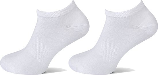 8719534155378 - 2 Paar Sneakersocken Bambus - 42 - Weiß