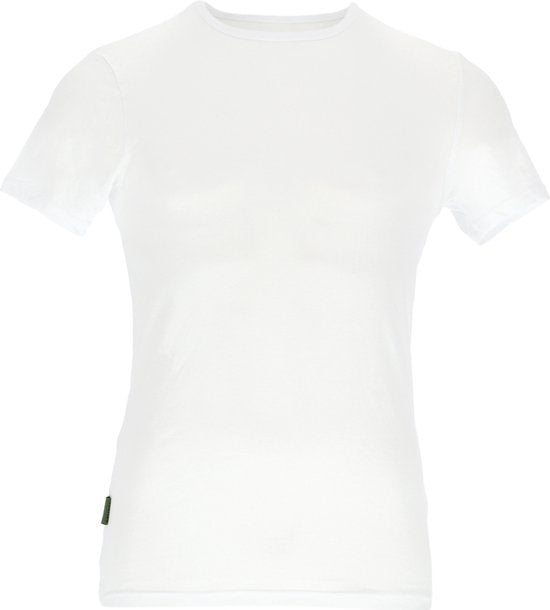 8719534159437 - Basset Herren Bambus T-Shirt Rundhalsausschnitt Weiß - Größe M