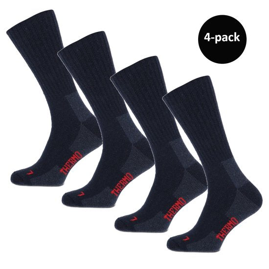 8719534164851 - Thermo-Socken - 4 Paare - Aus Wolle gemacht - Schwarz - Größe 39 42