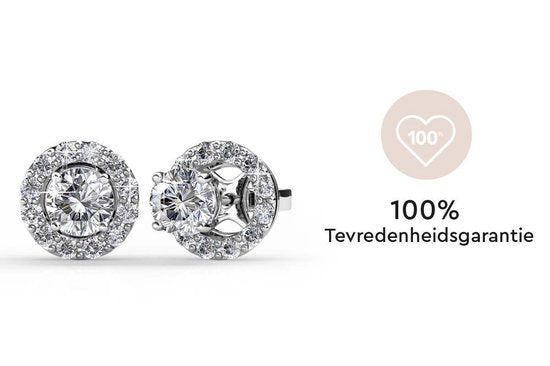 8719558281985 - Damen Ohrringe mit runden Kalpa Camaka Kristallen - Farbe Silber - 18K Weißgold plattiert - Ohrstecker - Geschenk zum Muttertag 8719558281985 - Damen Ohrringe mit runden Kalpa Camaka Kristallen - Farbe Silber - 18K Weißgold plattiert - Ohrstecker - Geschenk zum Muttertag