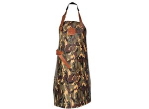 8719558541690 - Lederschürze aus 100% Handarbeit im Stil Camo lang Braun 82cm - Xapron