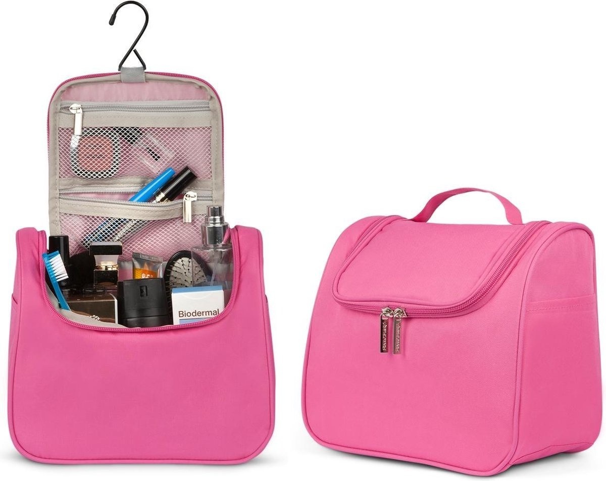 8719632952664 - Hängende Kulturtasche mit Haken - Reisetoilettenbeutel und Reiseveranstalter - Unisex - Rosa