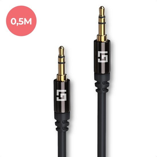 8719632953142 - AUX-Kabel - Audiokabel 05 m - 35 mm - Stecker zu Stecker - Schwarz