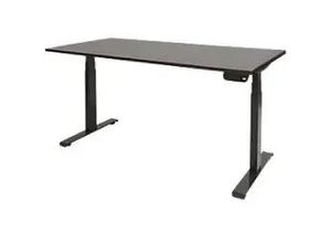 8719638459952 - Höhenverstellbar Sitz-Stehschreibtisch Rechteckig Eiche Holz Schwarz T-Fuß 1600 x 800 x 645 mm