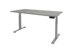 8719638459969 - Höhenverstellbar Sitz-Stehschreibtisch Rechteckig Holz Aluminium T-Fuß 1600 x 800 x 645 mm