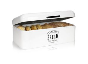 8719689109226 - Delaware Brotkasten Metall 42 x 16 x 245 cm Klappdeckel Lüftungslöcher - Creme