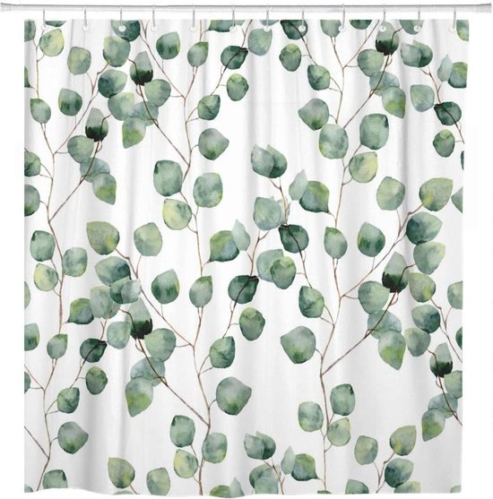 8719689743703 - Duschvorhang - Badaccessoires - Eukalyptus - 180x200 cm