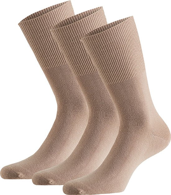 8719692025919 - Diabetes Socken - Nicht quetschende nahtlose Socken - 3 Paar - Beige - Größe 39-42 - Modal Antipress Socken - Medizinische Socken - Socken ohne Gummizug