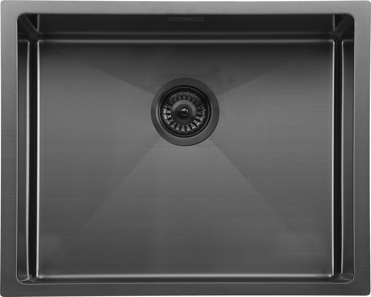 8719699303003 - Mizzo Linea Large Spüle 50X40CM - Küchenspüle - Unterbau   Flush-mount   Einbau - Edelstahl   Gun Metal