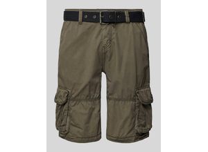 8719734453878 - Regular Fit Cargoshorts mit Stoffgürtel Modell DURRAS