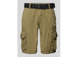 8719734453953 - Regular Fit Cargoshorts mit Stoffgürtel Modell DURRAS