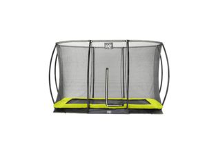 8719743250604 - Exit Toys Trampolin Silhouette Ground Rechteckig 244x366 (8x12ft) + Sicherheitsnetz (Lime) grün