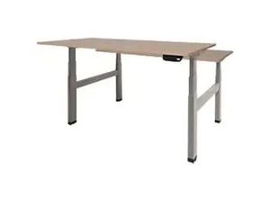 8719756000241 - Höhenverstellbar Sitz-Stehschreibtisch Rechteckig Kirsche Holz Aluminium T-Fuß 1600 x 800 x 645 mm