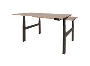 8719756000265 - Höhenverstellbar Sitz-Stehschreibtisch Rechteckig Kirsche Holz Schwarz T-Fuß 1600 x 800 x 645 mm