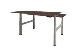 8719756000333 - Höhenverstellbar Sitz-Stehschreibtisch Rechteckig Eiche Holz Aluminium T-Fuß 1600 x 800 x 645 mm